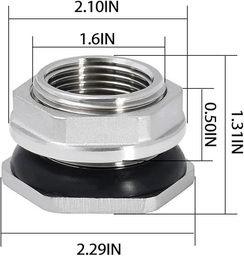 Miniatura 3 de mamparo de acero inoxidable 1" FPT con válvula de bola NPT