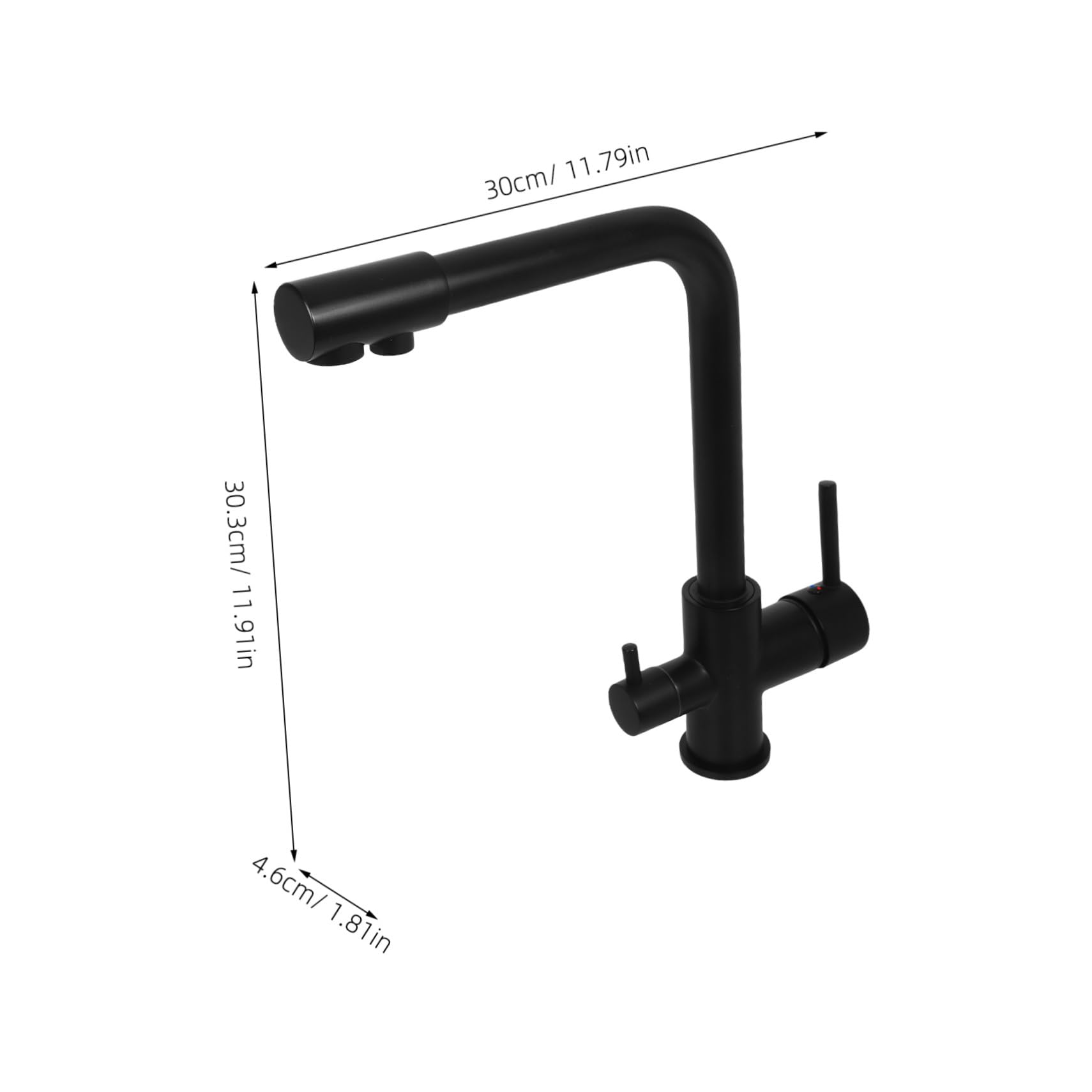 Grifo para Fregadero de Cocina de Cobre con Doble Rociador Negro