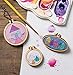 Tiny Round Wooden Embroidery Hoop Frame Kit Miniature Hoops Jewelry DIY Mini Oval Hoop Necklace Brooch Hoop Succulents Pendant Gift (Set of 12)