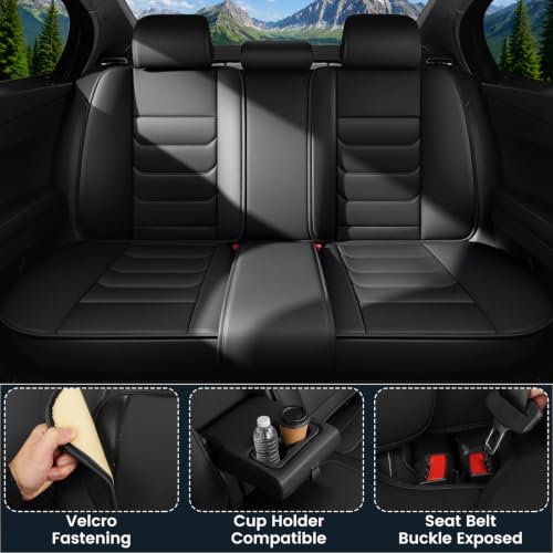Image of Car Seat Covers Custom Fit Kia Telluride 2020-2026, Waterproof Nappa Leather Car Seat Protector, Breathable Car Seat Cushion, Seat Covers for Car(5 Seats Luxury /Black)