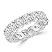Madina Jewelry 4.00 ct Ladies Round Cut Diamond Eternity Wedding Band Ring in 14 kt White Gold in Size 8