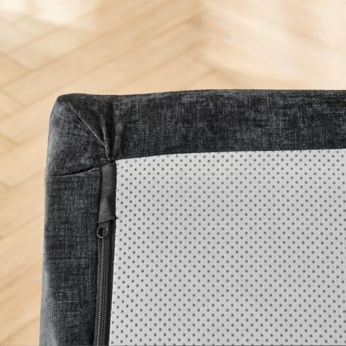 Image of KCGKCG 132 inch U Shaped Chenille Cloud Couch - No Assembly Required, Black
