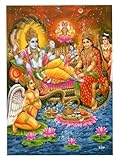 Sri Sri Vishnu Laxmi Lakshmi Poster Diwali Poojan Home Office Temple… (Vishnu Lakshmi)