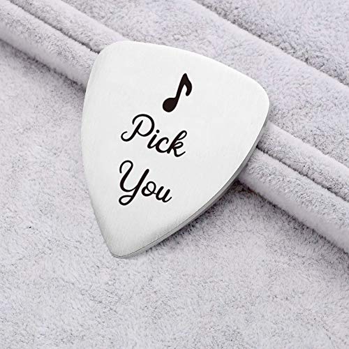 MaySunset Médiator de guitare en acier inoxydable avec inscription « I Pick You »,Cadeau pour homme, petit ami, mari… - Les Beatles, Paul McCartney, John Lennon, RIngo Starr, George Harrison MaySunset Médiator de guitare en acier inoxydable avec inscription « I Pick You »,Cadeau pour homme, petit ami, mari… – Image 3