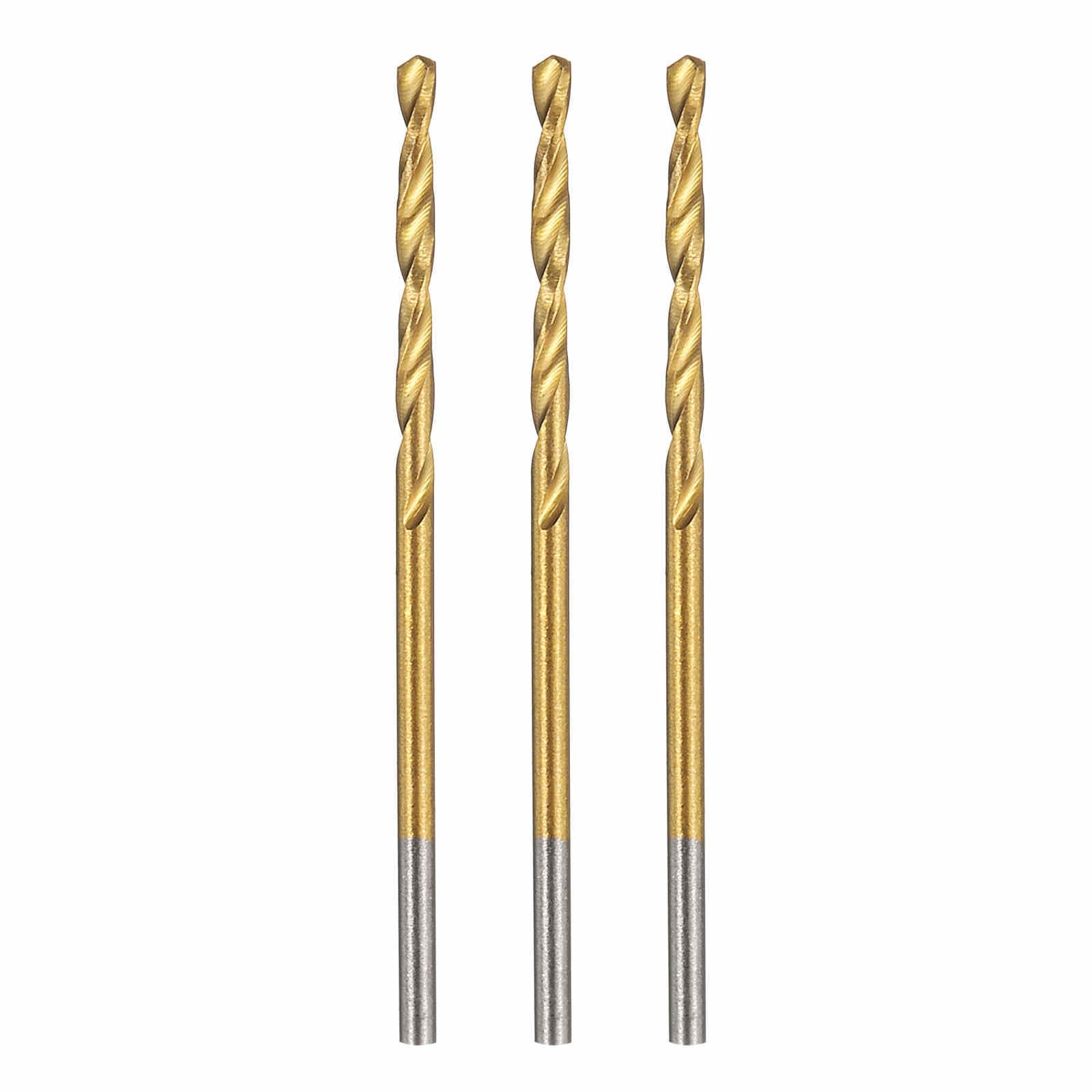 Kozelo 3pcs Drill Bit - [1mm Diameter] M42 8% Cobalt HSS Cutting Tool for Machining Hard Metal Stainless Steel Woodworking Handicraft Use, 135° Cutting Angle TiN