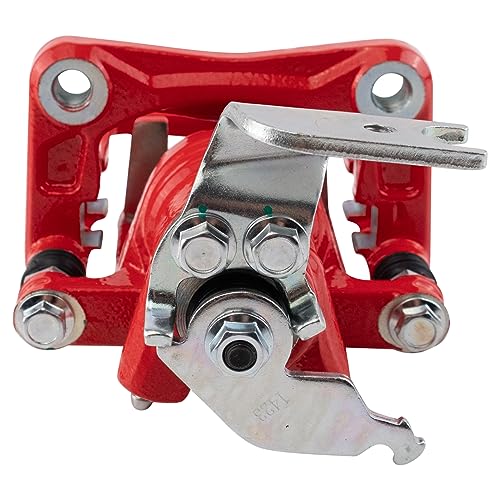 Image of TRQ Rear Brake Caliper Set Painted Red Brackets Compatible with 2013-2017 Honda Accord