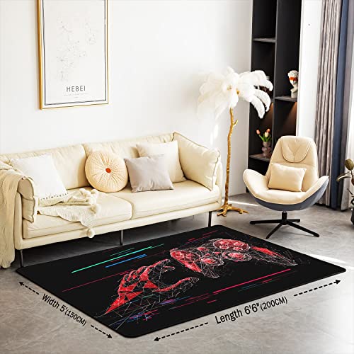 Loussiesd Gamer Area Rug Video Game Soft Rugs for Living Room Bedroom Gamer Console Non-Slip Flannal Floor Mats Runner Carpet for Bedroom Playing Room Living Room Decor 100 * 150cm - Image 2