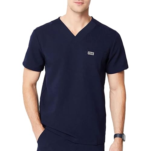 FILA Unisex Medical Scrubs Uniform V-Neck Top and Pants