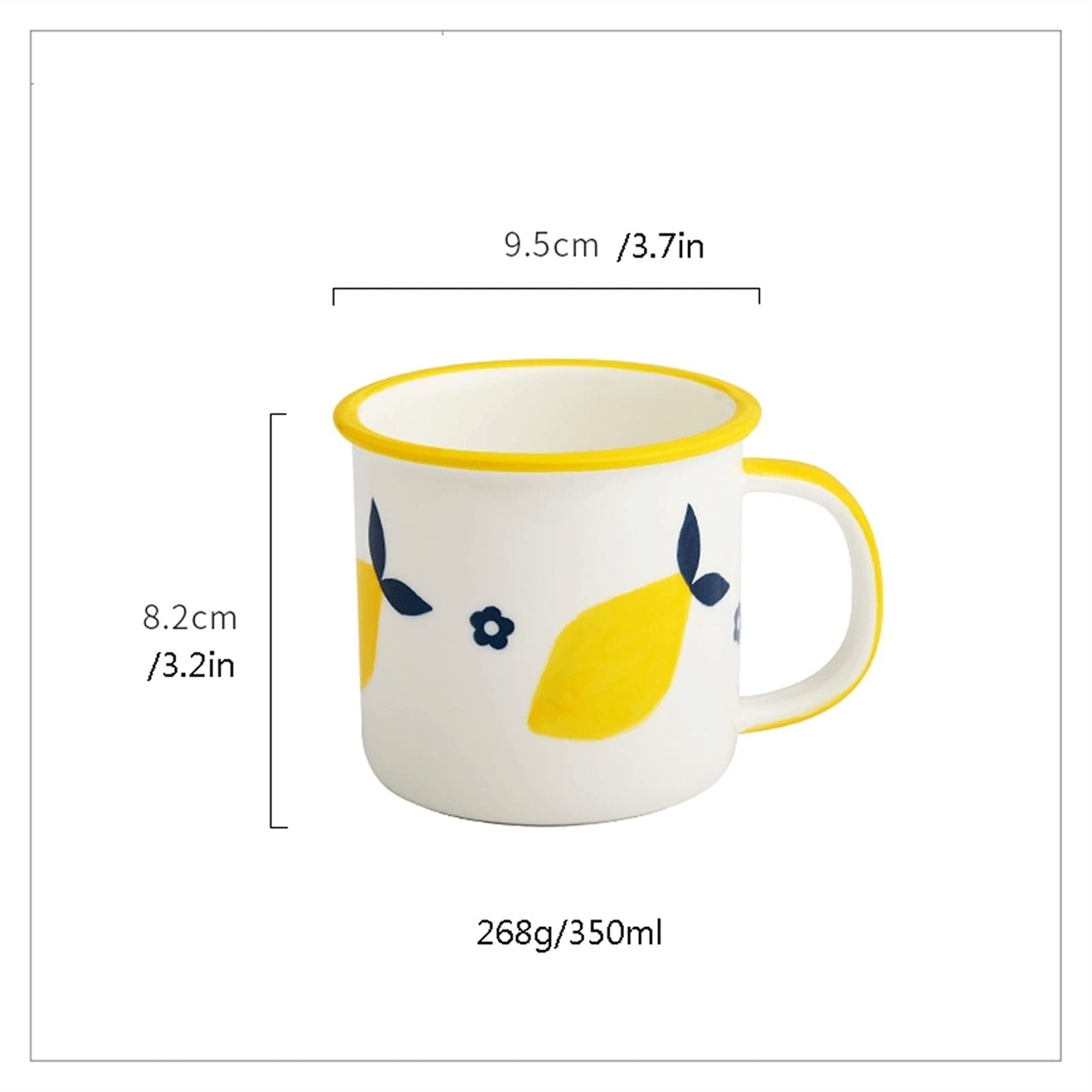Kaffeetassen, Teetasse, Milchbecher, Obst, kreative Emaille-Imitation, persönlicher Haushalts-Milchkaffee-Keramikbecher, wiederverwendbarer Teebecher, tragbarer Wasserbecher für Zuhause, Büro, Re