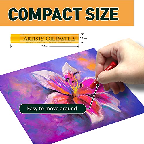 Ha Shi Soft Oil Pastels (50 Sticks, 48 Colors) Art Supplies For Artist, Gallery Oil Painting Stick, Classroom Set, Professional Oil Crayons #TOP6