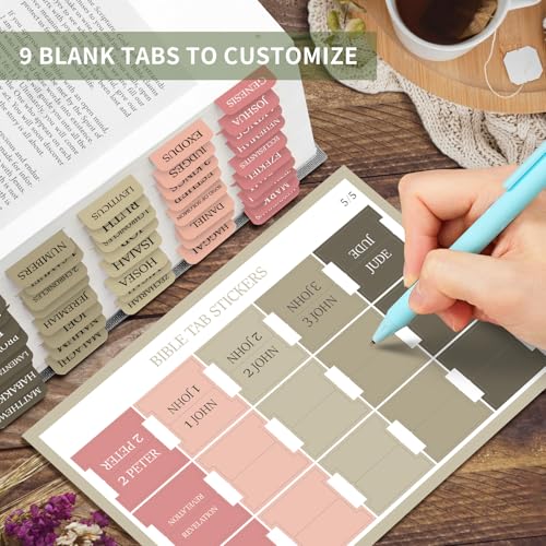 Image of Taja Bible Tabs, 75 Large Print Index Tabs for Women & Men