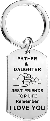 malyunin Regalos para papá de hija, hijo, papá, llavero para el día del padre, regalo de cumpleaños para papá, recordar que te amo papá, plateado