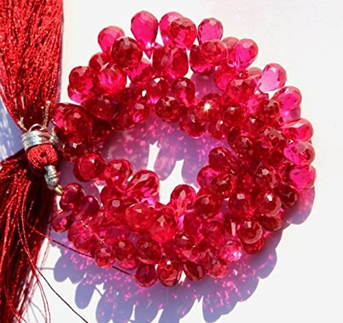 Quartz corindon rose fuchsia en gouttes facettées pour réparer et sublimer vos bijoux