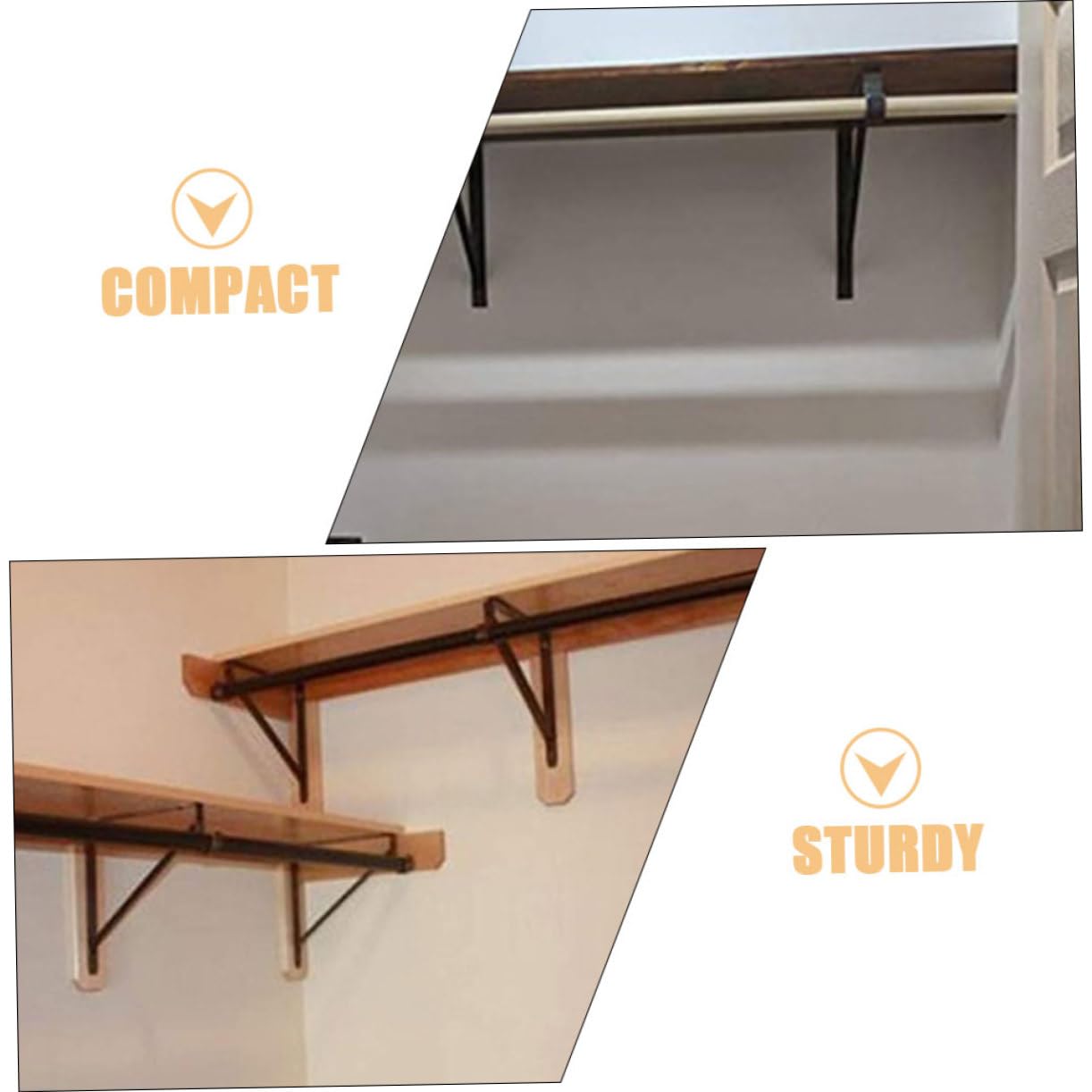 jojofuny Staffe Da Parete Per Mensole Set Di 2 Supporti Reggimensola Resistente Per Mensole Galleggianti e Scaffali Design Con Gancio Per Carico Elevato