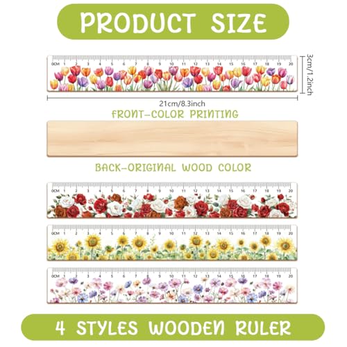 arricraft 4Pcs Wood Ruler - Image 2