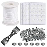 🧵【Nützliches Zubehör】Wir bereiten einen Dochthalter vor, damit Sie den Docht in der Mitte befestigen können. Doppelseitige hitzebeständige Dochtaufkleber können Ihnen helfen, den Kerzendocht und den Kerzenhalter zu verbinden