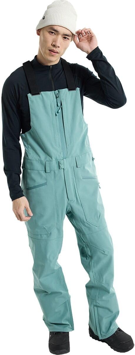 Burton Mens' Reserve 2L Waterproof Snow Bib Pants (Standard, Medium, Rock Lichen)