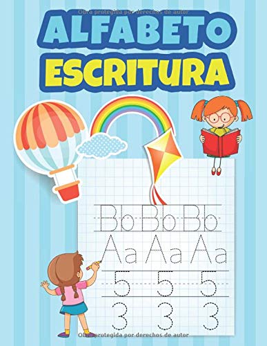 Alfabeto Escritura: Aprender a Escribir Números, Mayúsculas, Minúsculas Para Niños de 3 a 6 Años | Aprendiendo a Repasar | Abecedario de Letras (Spanish Edition)