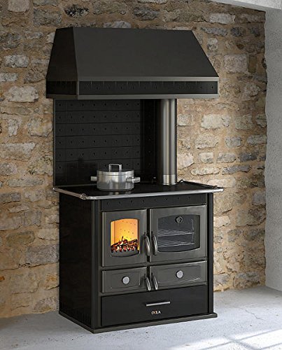 Porta fuoco in ghisa e vetro ceramico autopulente