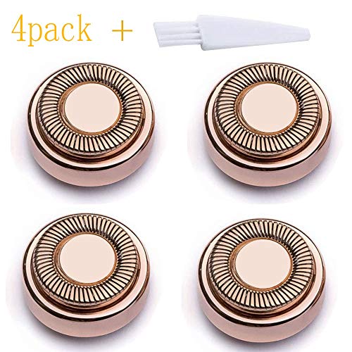 Facial Hair Remover Replacement Heads Compatible with Finishing Touch Flawless Facial Hair Removal Tool for Women, Rose Gold - 4 Count