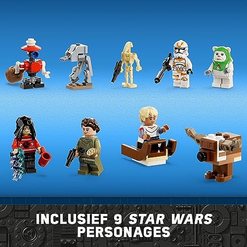 Image of LEGO 75366 Star Wars Advent Calendar 2023, Christmas Calendar with 24 Gifts, Including 9 Figures, 10 Vehicle Toys and 5 Mini Models, Advent Gift for Christmas for Children and Fans
