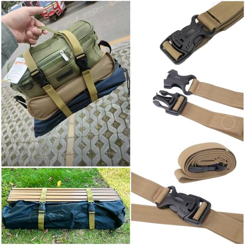 Image of 4 Pack Utility Strap with Quick-Release Buckle Nylon Tie Down Straps Sleeping Bag Straps for Camping Backpacking Sleeping Bags Camping Sleeping Pad Folding Camping Table Bed Roll Backpack