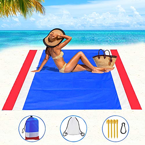 Beach Blanket, Beach Mat Outdoor Picnic Blanket Large Sand Free Compact for 7