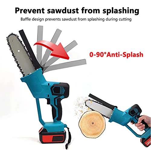 QAZX Akku Kettensäge mit Akku und Ladegerät, 8 Zoll 21V Mini Kettensäge Elektrische Motorsäge Gartengerät für Gartenbaum Landwirtschaft, Ranch, Bäume Schneiden – Bild 4