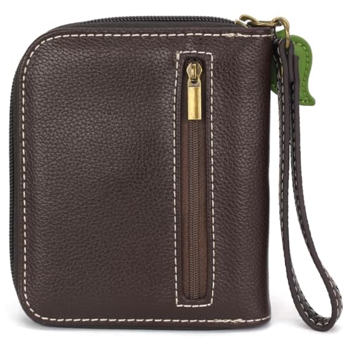 Image of CHALA Zip Around Wallet, Wristlet, 8 Credit Card Slots, Sturdy Pu Leather - Hydrangea - purple
