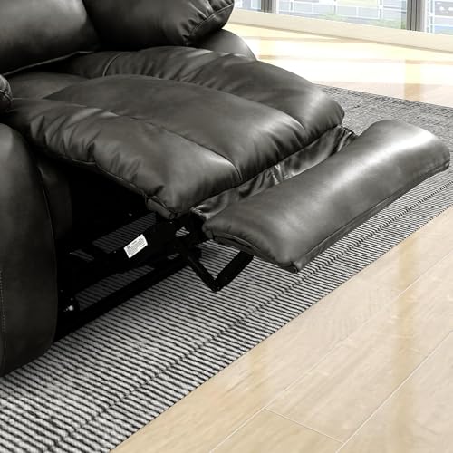 Sillón reclinable eléctrico piel transpirable marrón miniatura 4