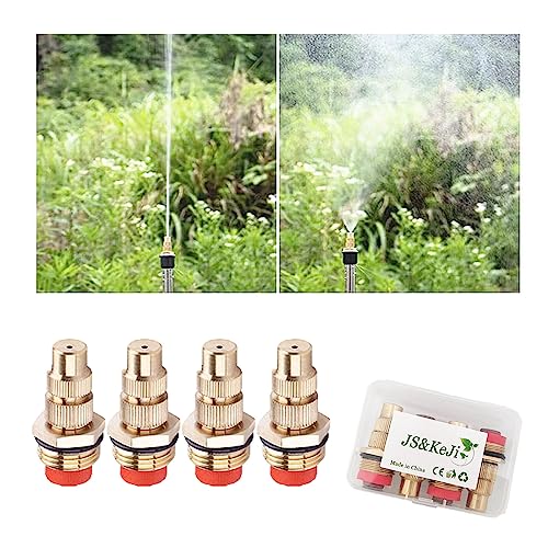 JS&KeJi 4 Pezzi Ugelli Nebulizzatori in Ottone da 1/2" (DN15) per Irrigazione Agricola e Raffreddamento all'aperto (JS-04)