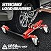 DNA MOTORING 2pcs Car Wheel Dolly Jack Set Mechanical 1250 lbs Car Skates, 12'' Wheel Vehicle Positioning Jack, Heavy Duty Rollers with Ratcheting Foot Pedal for Tire Auto Repair Moving, TOOLS-00756