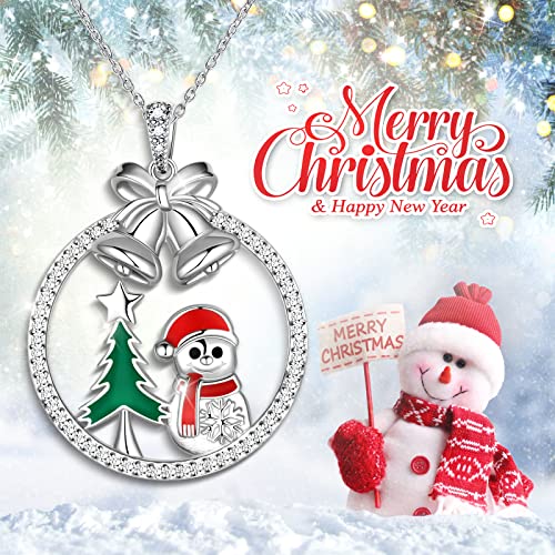 Plata de ley 925: collar de cadena ajustable con aretes de árbol de Navidad 7