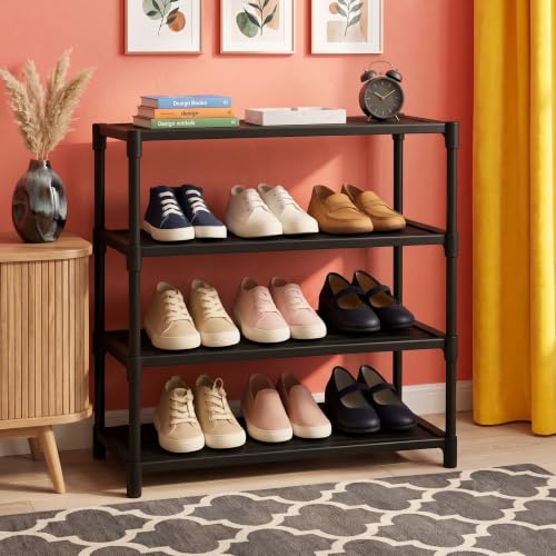 Image of NextZen Shoe Rack 4 Layer, Multipurpose Shoe Stand & Organizer Rack | Premium Plastic Multipurpose Shoe, Cloth & Book Storage Shelf for Home, Balcony, Living Room & Workspace