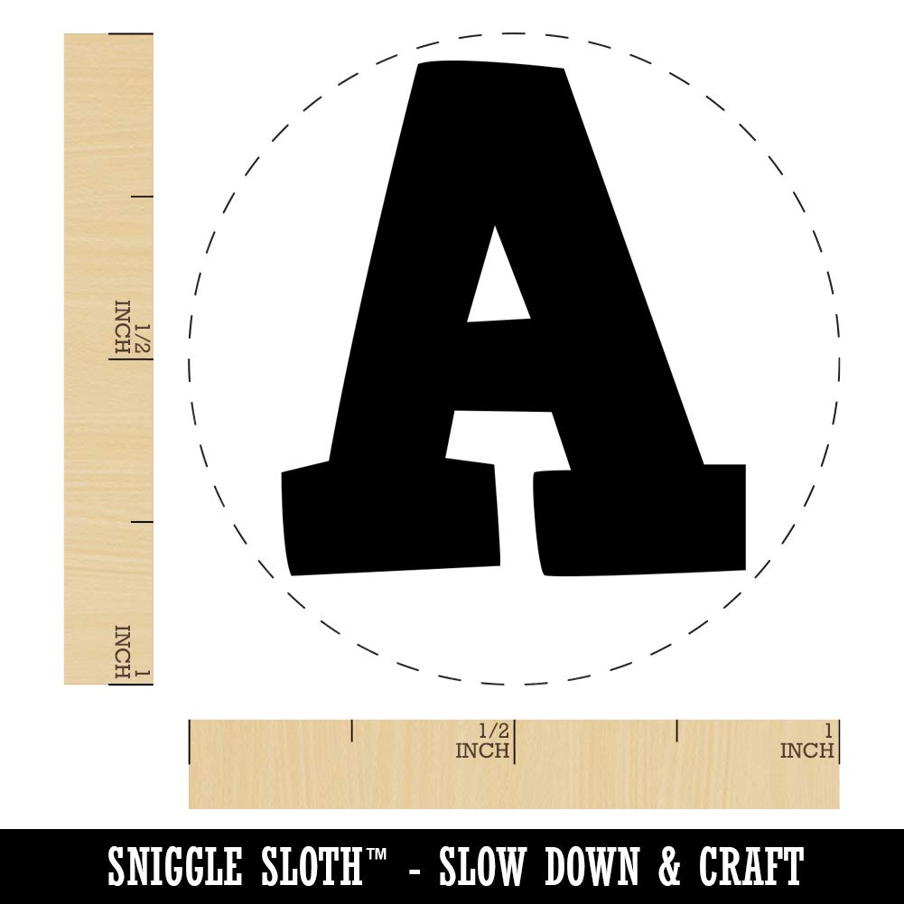 Fun Bold Font Letters and Numbers Rubber Stamp for Stamping Crafting Planners - 1 Inch Medium - Letter A