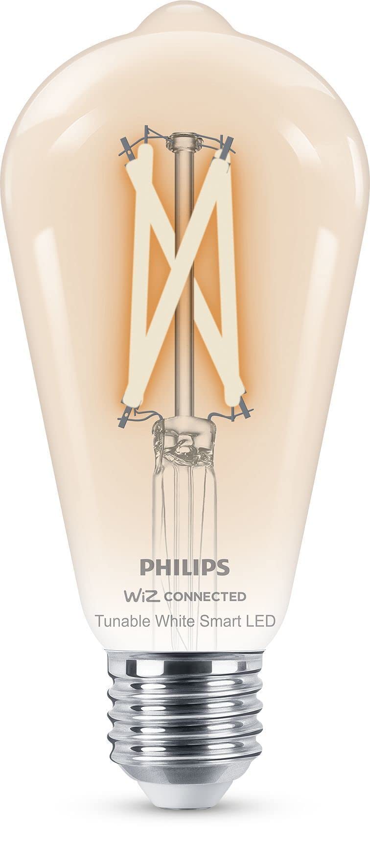 Philips Smart Lighting, Smart LED Filament ST64 Bulb, E27 Base, 806 lm, Tunable White Light 2700-6500 K, Low Dimming, Connected by WiZ, Alexa, Google Home, Apple Home