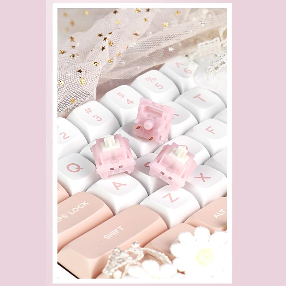 MMD Princess Silent Switch, Interrupteur Linéaire Pré-lubrifié À 5Pin pour Clavier Mécanique Personnalisé(110PCS)