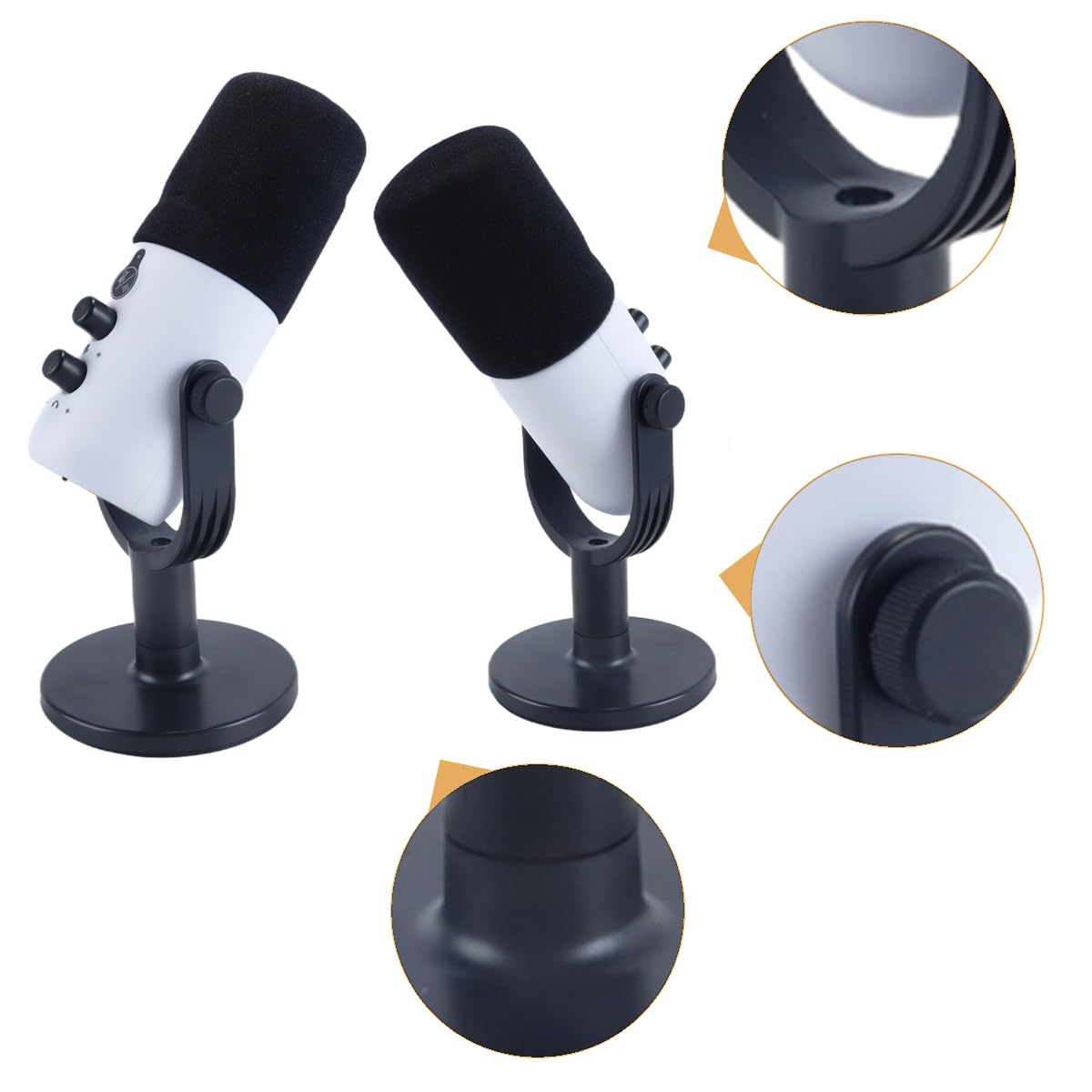 Microfono dinamico da gioco USB/XLR per registrazione podcast, streaming di giochi su PC e computer con jack per cuffie, supporto da tavolo