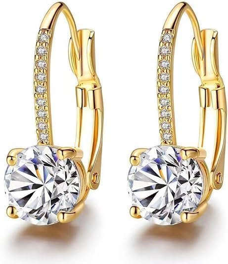 14K Gold Earrings for Women,14K Gold Dangle Drop Earrings with Cubic Zirconia Drop Earrings