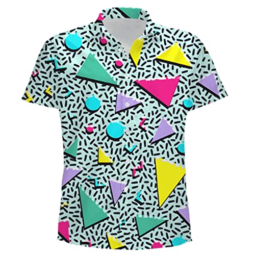Men's Multicolor Casual Short Sleeve Button Down Shirts