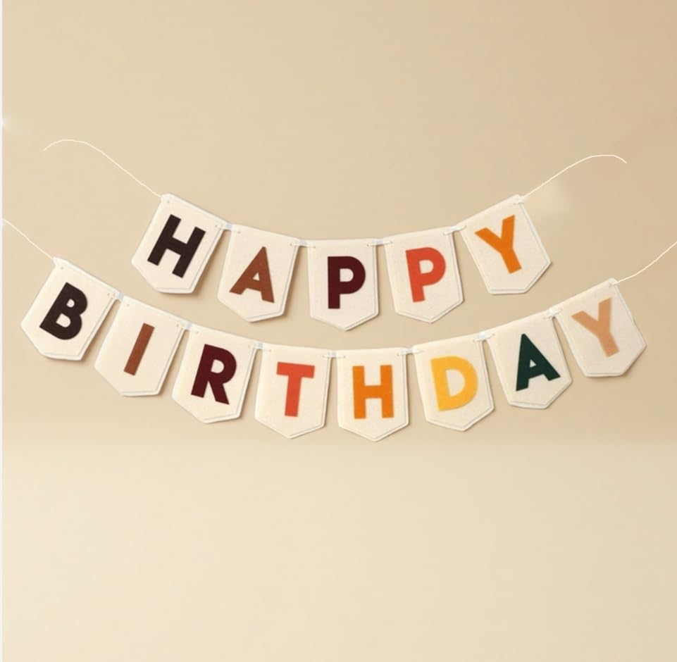 1 piece set of felt Happy Birthday banner, used for party decoration