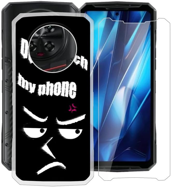 Phone Case + Screen Protector for Doogee DK10 (6.67"), Ultra Thin Shockproof Soft Silicone Clear Cover for Doogee DK10 Case with Tempered Glass - Do not Touch me