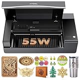 xTool P2 55W Laser Graviermaschine, Smart Desktop CO2 Laser Graviermaschine und Cutter,Dual Smart 16MP Cameras, Gebogene Oberflächengravur, ideal für Holz und Metall, Acryl, Glas, Stoff, Leder
