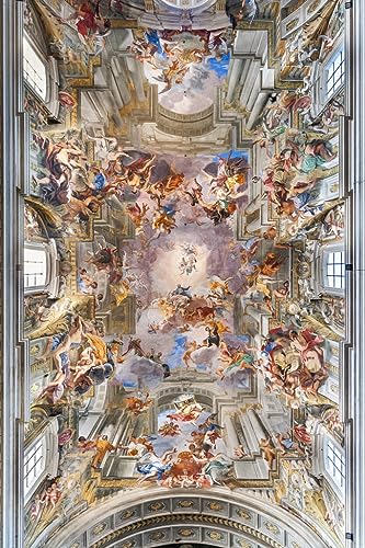 Gloire de saint Ignace Toile Peinture Murale Andrea Pozzo Affiche Impression Salon Art 60x90cm