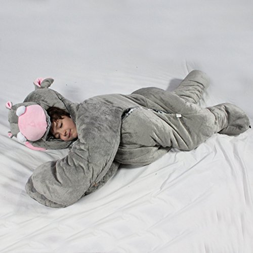 for Children up to 54 inches Tall. The Original SnooZzoo Hippo Children's Sleeping Bag.