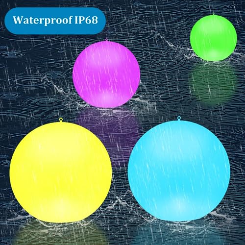 Lumière piscine flottante 34cm solaire RVB étanche avec télécommande - 5