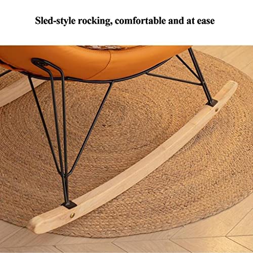 Bddie Premium Fabric Armchair Rocking Chairs, Lazy Lounge Padded Cushions Recliner, Wooden And Metal Rocker, Living Room Bedroom Studio Leisure Chair (Color : Orange, Size : 105 * 88 * 100Cm) #TOP6