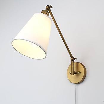 PERMO Retro Swing Arm Wall Sconce Plug in Wall Lamp Single