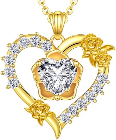valentine's day gifts for wife rose heart moissanite necklace