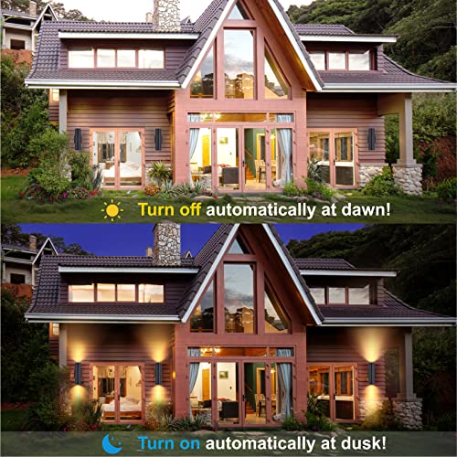 Image of DAKAFUL Dusk to Dawn Outdoor Lighting Sensor Wall Lights 1 Pack, 12W 2700K Integrated LED Cylinder Up Down Lights Outdoor, IP65 Waterproof Aluminum Wall Sconce Exterior Wall Light for Porch Patio etc.